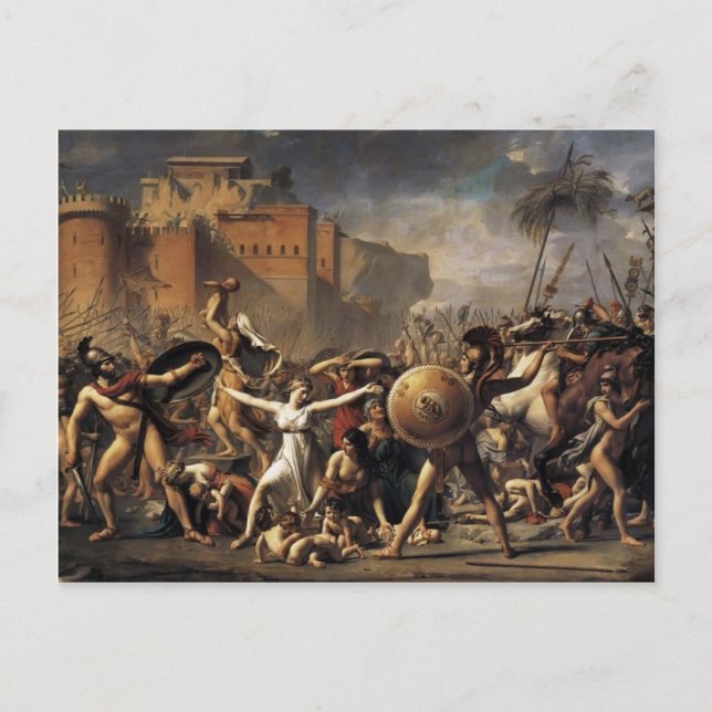 Cartão Postal Jacques-Louis David - As Sabine Women (Frente)