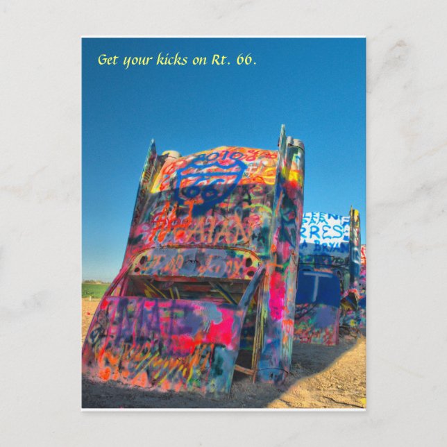 Cartão Postal JAdamTillman1, dê os pontapés no Rt. 66. (Frente)