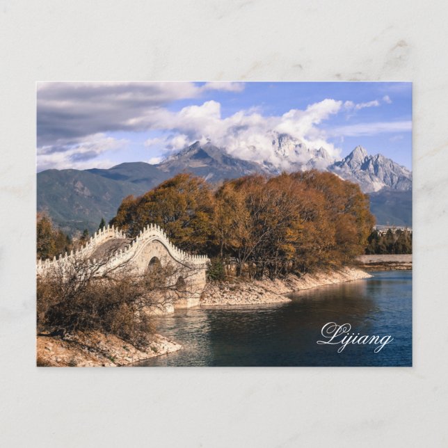 Cartão Postal Jade Dragon Snow Mountain, em Lijiang, China (Frente)