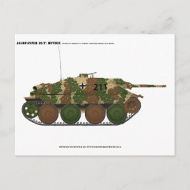Cartão Postal Jagdpanzer 38(t) Hetzer na camuflagem "emboscada"