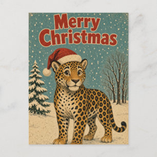 Cartão Postal Jaguar Bosque Desnudo Animal Navidad