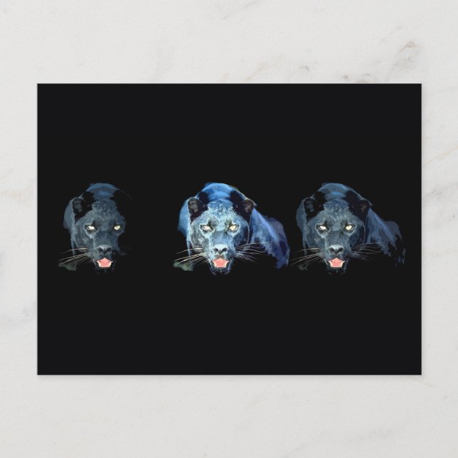 Cartão Postal Jaguar - Pantera Negra (Frente)