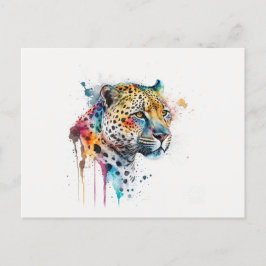Cartão Postal Jaguar Watercolor