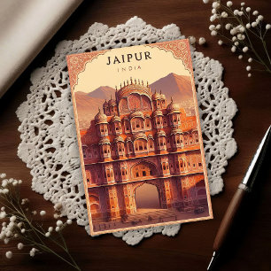 Cartão Postal Jaipur Índia - Cidade dos Palácios Viagem Antiga