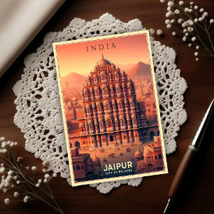 Cartão Postal Jaipur Índia - Cidade dos Palácios Viagem Antiga