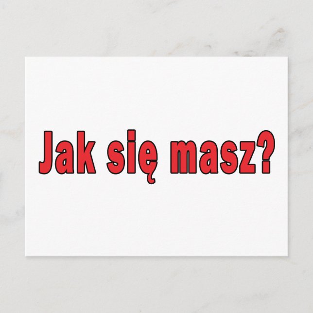 Cartão Postal jak sie masz? - Como Está? (Frente)