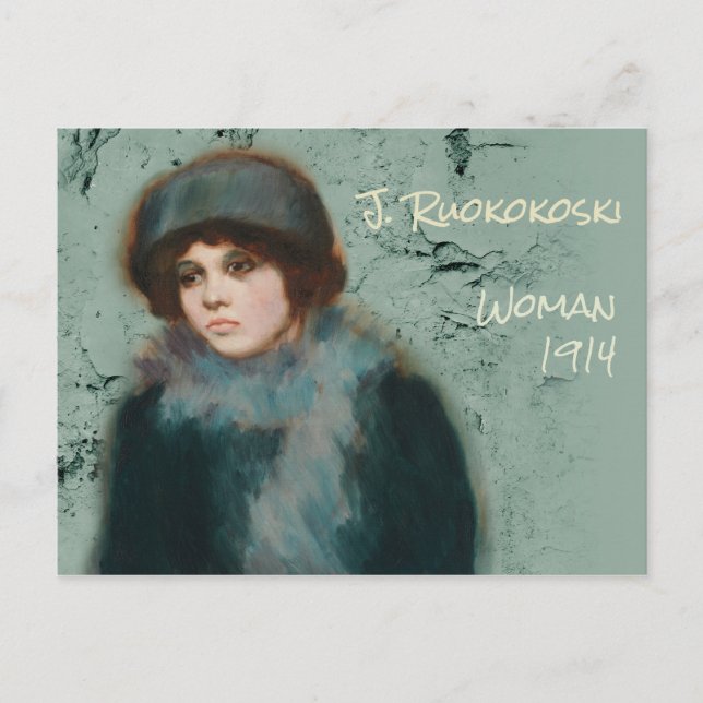 Cartão Postal Jalmari Ruokoski Portrait Mulher CC0072 Finlândia (Frente)