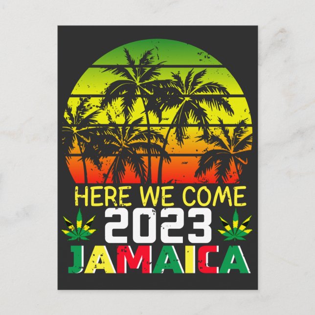 Cartão Postal Jamaica 2023 Aqui Vamos Nós (Frente)