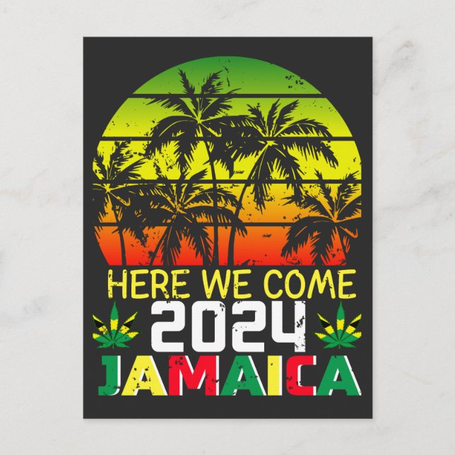 Cartão Postal Jamaica 2024 Aqui Vamos Nós (Frente)
