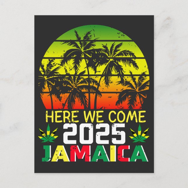 Cartão Postal Jamaica 2025 Aqui Vamos Nós (Frente)