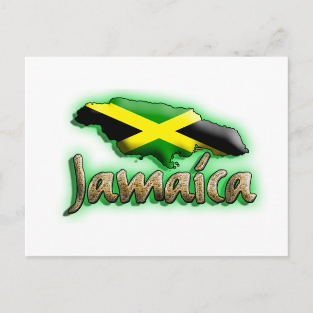 Cartão Postal Jamaica com título em ouro (Frente)