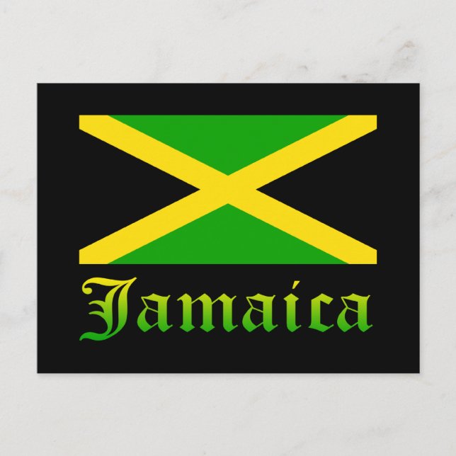 Cartão Postal Jamaica Flag, Black, Green and Yellow (Frente)