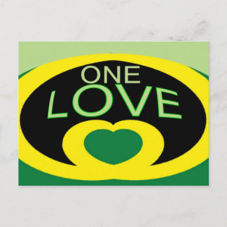 Cartão Postal Jamaica flag one love Heardesign