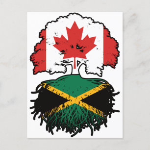 Cartão Postal Jamaica Jamaican Canada Tree Roots Flag