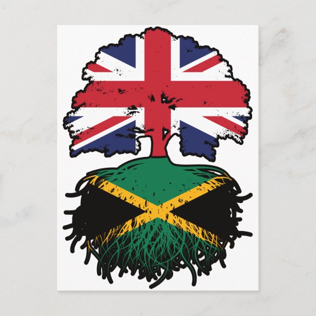 Cartão Postal Jamaica Jamaican UK Tree Roots Flag (Frente)
