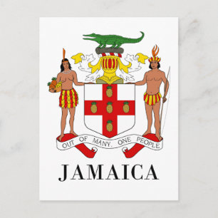 Cartão Postal JAMAICA - símbolo/casaco de armas/bandeira/cores/