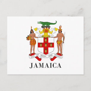 Cartão Postal JAMAICA - símbolo/casaco de armas/bandeira/cores/