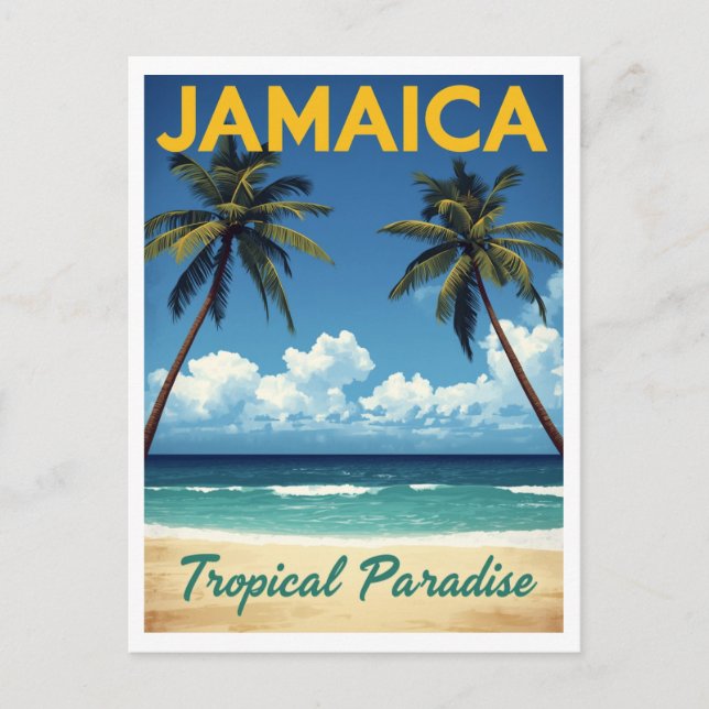 Cartão Postal Jamaica Tropical Paradise Vintage Beach Travel (Frente)