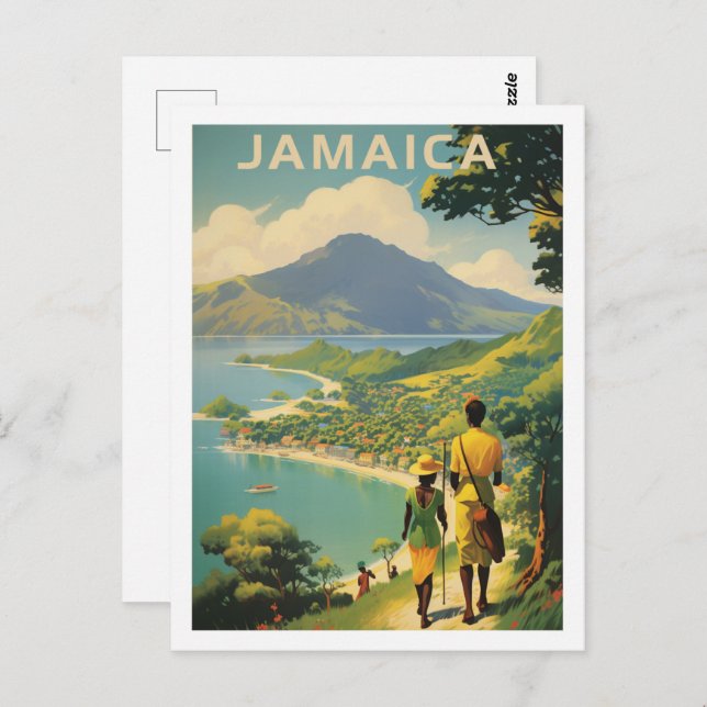 Cartão Postal Jamaica Vintage Familiar Viagem (Frente/Verso)