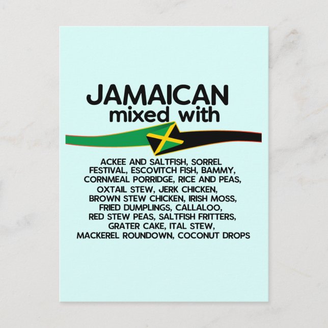 Cartão Postal Jamaicano Misturado com Jamaica Orgulhosa (Frente)