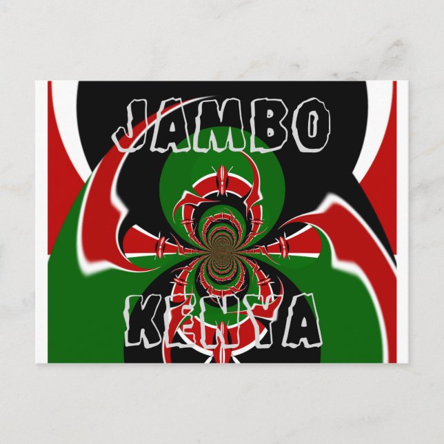 Cartão Postal Jambo Kenya BLACK RED GREEN GRAPHICS HAKUNA MATATA (Frente)