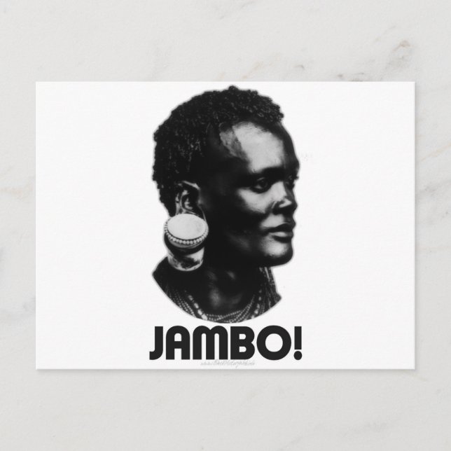 Cartão Postal JAMBO! Suaíli que cumprimenta (Frente)