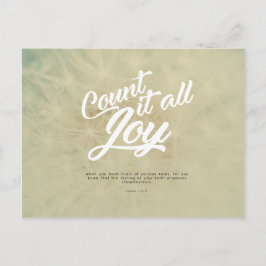 Cartão Postal James 1:2-3 - Conte tudo de alegria