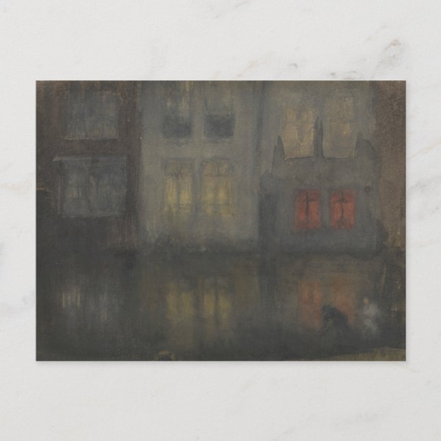 Cartão Postal James McNeill Whistler - Noturne - Preto e Vermelh (Frente)