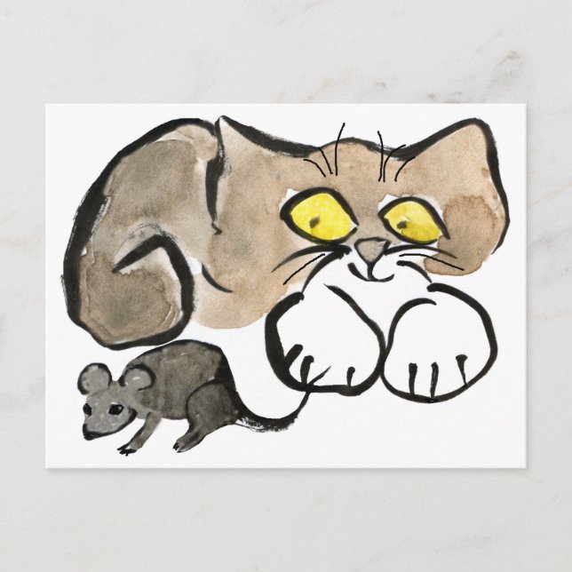 Cartão Postal James tem um rato por ele é cauda (Frente)