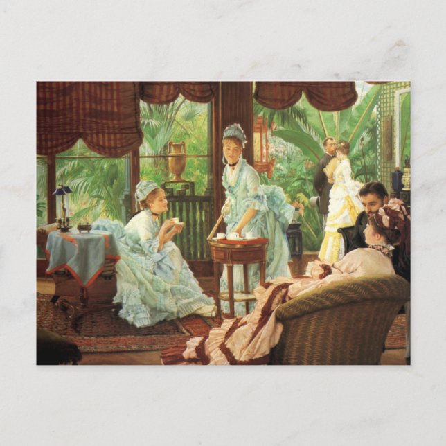 Cartão Postal James Tissot Victorian Tea Party Note Card (Frente)