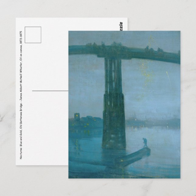 Cartão Postal James Whistler - Nocturne, Antiga Ponte Battersea (Frente/Verso)
