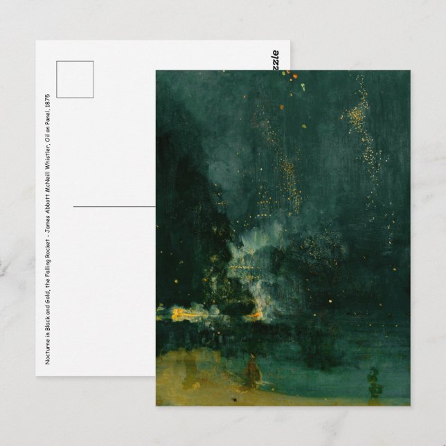Cartão Postal James Whistler - Noite em preto e Dourado (Frente/Verso)