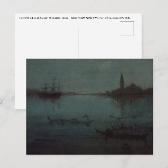 Cartão Postal James Whistler - Noturne: A Lagoa, Veneza (Frente/Verso)