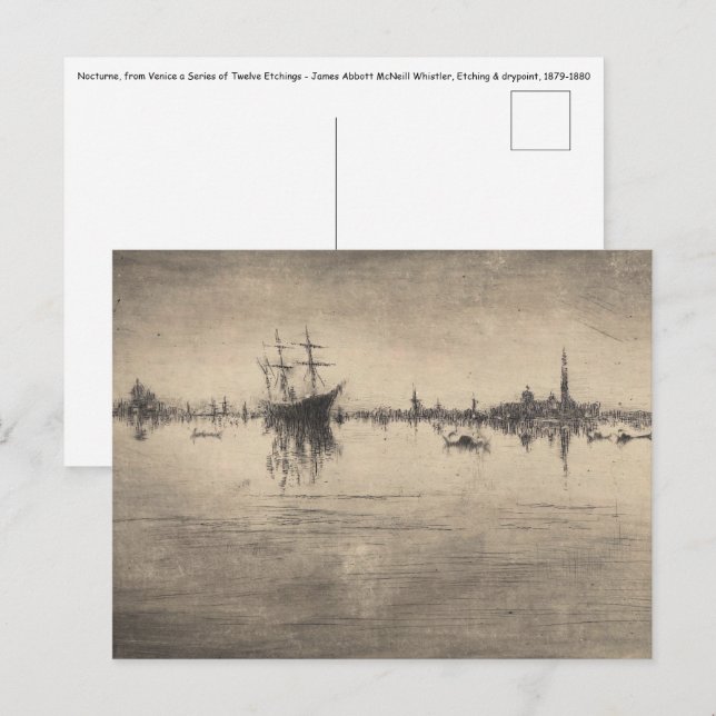 Cartão Postal James Whistler - Noturne, de Veneza (Frente/Verso)