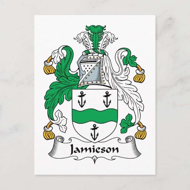 Cartão Postal Jamieson Family Crest (Frente)