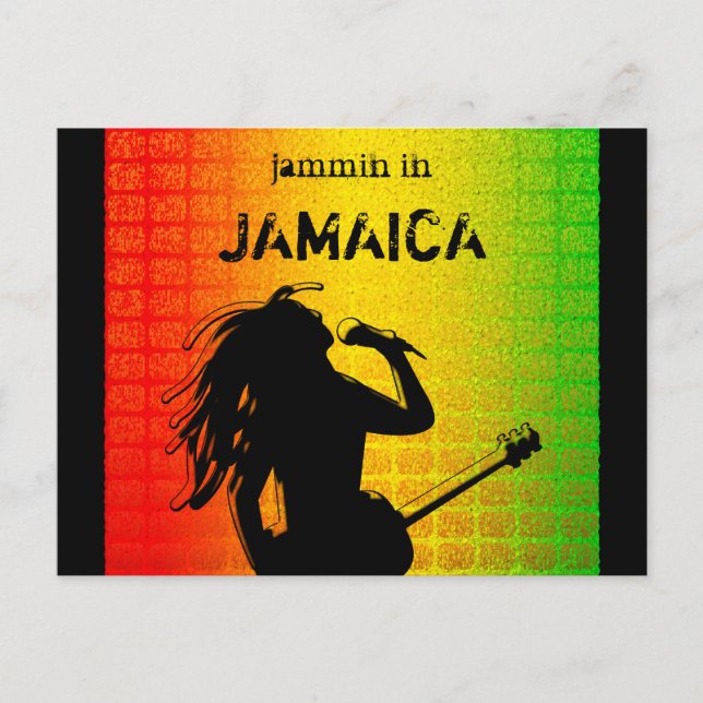 Cartão Postal Jammin na Jamaica Reggae Rstafan Rasta Postcard (Frente)