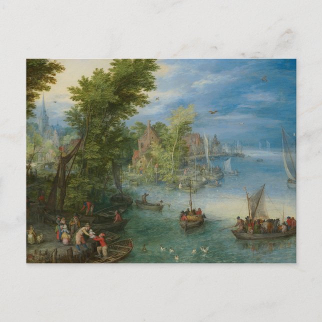 Cartão Postal Jan Brueghel, o Velho - Paisagem do Rio (Frente)