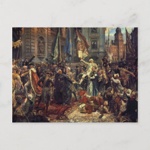 Cartão Postal Jan Matejko- A Constituição de 3 de Maio de 1791