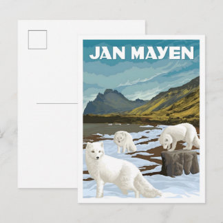 Cartão Postal Jan Mayen Noruega Viagem Antiga 