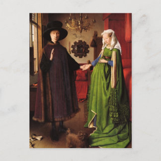 Cartão Postal Jan Van Eyck Protrait de Giovannit Arnofini & Wife