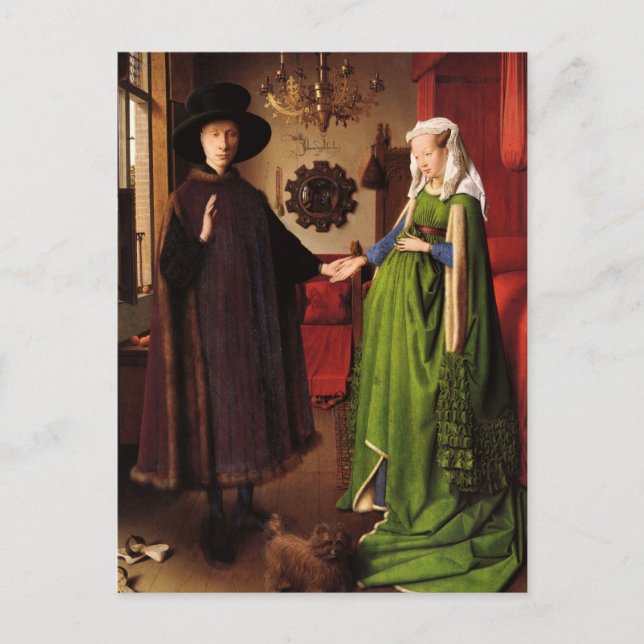 Cartão Postal Jan Van Eyck Protrait de Giovannit Arnofini & Wife (Frente)