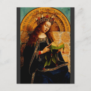 Cartão Postal Jan van Eyck - Virgem Maria Coleção de Arte Fina