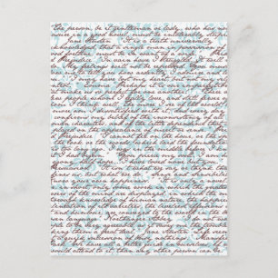 Cartão Postal Jane Austen Damask