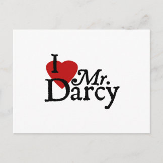 Cartão Postal Jane Austen, eu adoro o Sr. Darcy