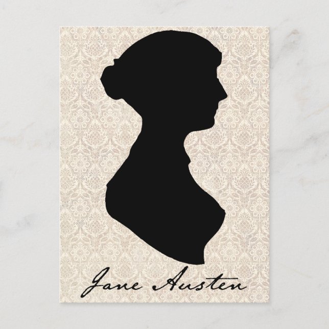 Cartão Postal Jane Austen profile silhouette (Frente)