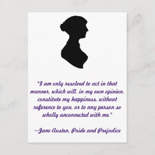 Cartão Postal Jane Austen Quote Postcard