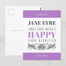 Cartão Postal Jane Eyre Citação - Eu Sempre Preferencialmente Fe