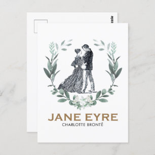Cartão Postal Jane Eyre e Edward Rochester com Wreath