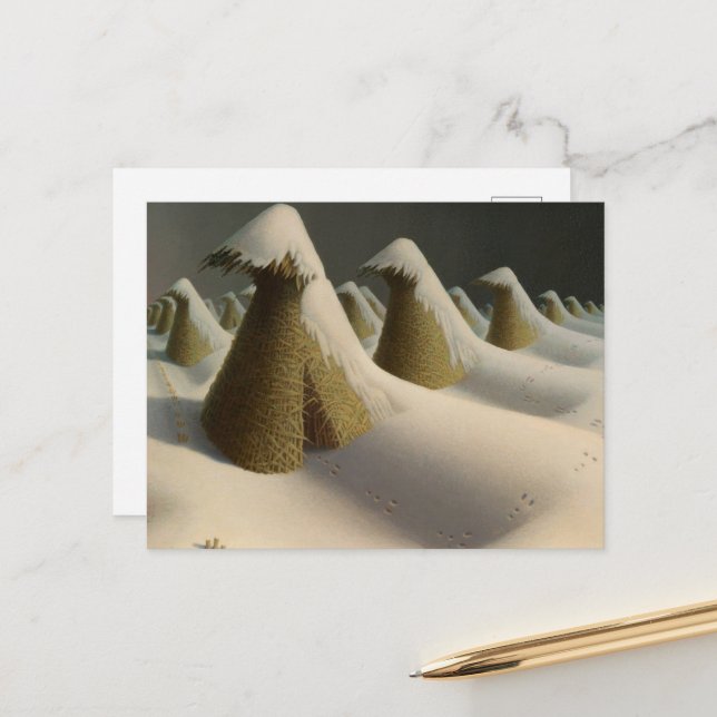 Cartão Postal janeiro por Grant Wood (Frente/Verso In Situ)
