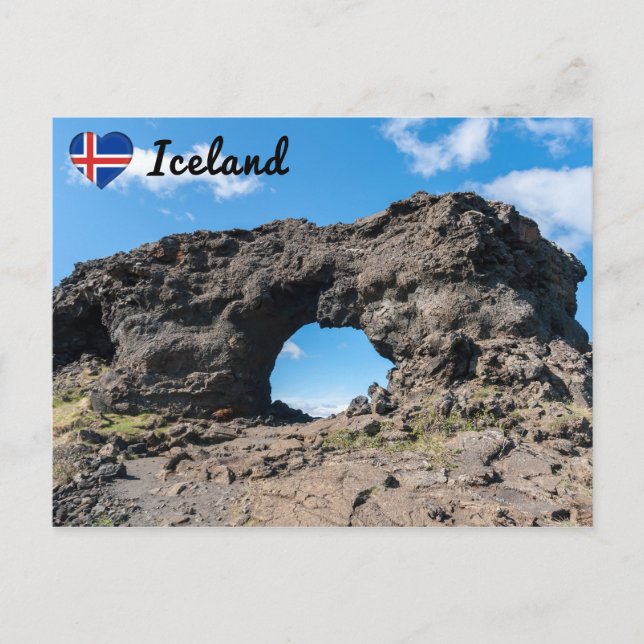 Cartão Postal Janela de lava em Dimmuborgir, região de Myvatn -  (Frente)